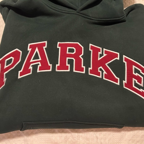 Parke Holiday Varsity Hoodie Forest + Maroon Size XXL - Picture 2 of 14